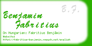benjamin fabritius business card
